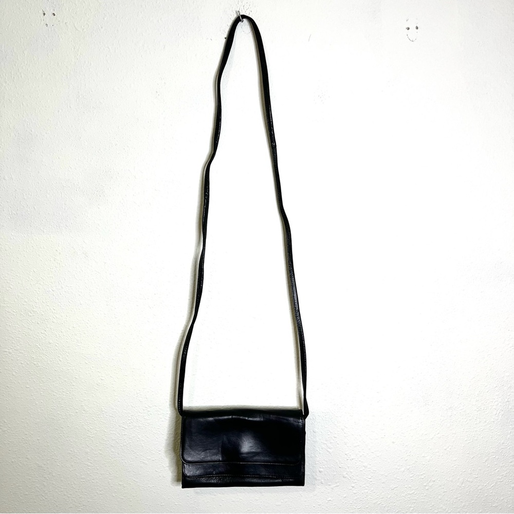 HOBO International Black Leather Crossbody Bag vintage envelope small purse - Picture 8 of 11